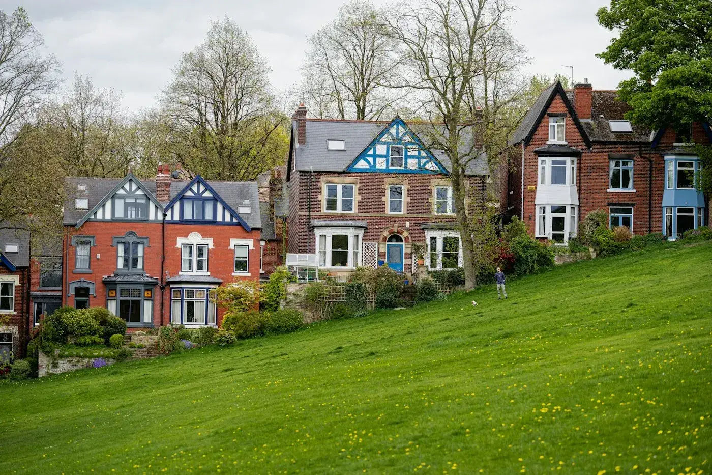 Traditional Victorian homes in a green UK neighbourhood